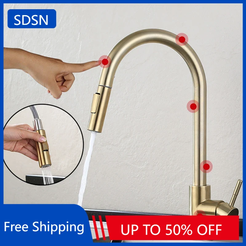 Kitchen Appliances Germany - Brushed Gold Touch Kitchen Faucets 304