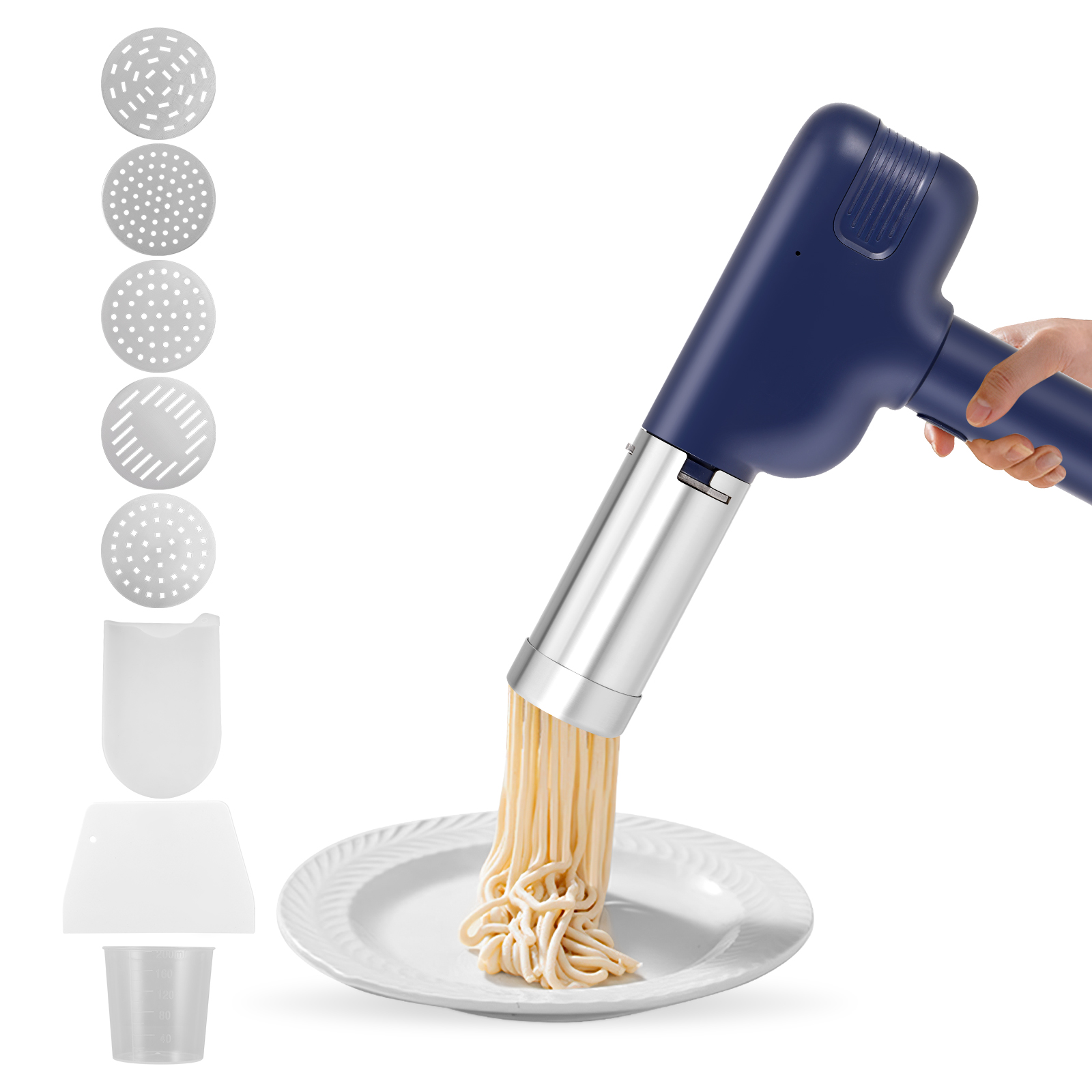 Pasta Machine Electric - Handheld Portable Electric Pasta Machine With