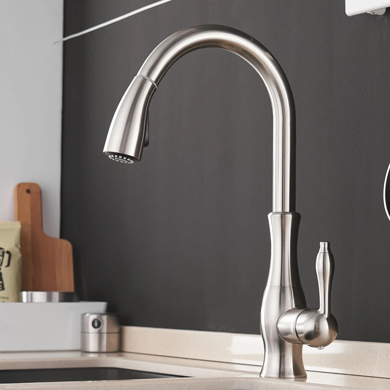 Kitchen Appliances Germany - Kitchen Faucet Silver Single handle Pull-out