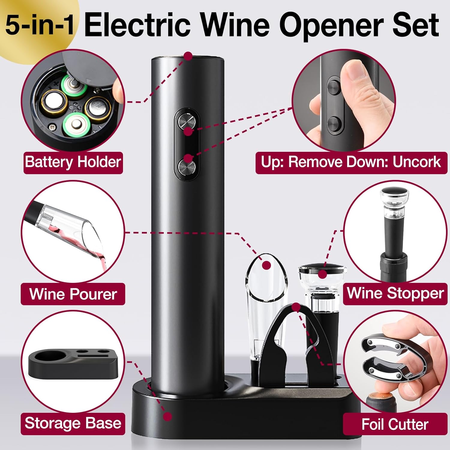 Automatic Wine Opener Set Reus - đánh giá và giá Wine Opener Electric