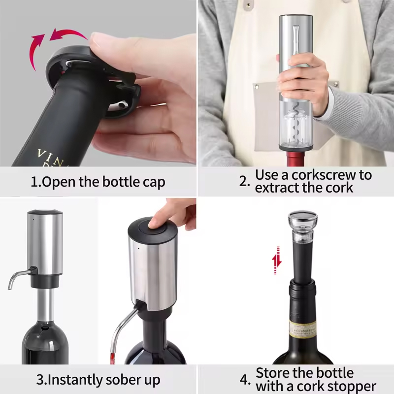 4-in-1 Rechargeable Electric W - đánh giá và giá Wine Opener Electric