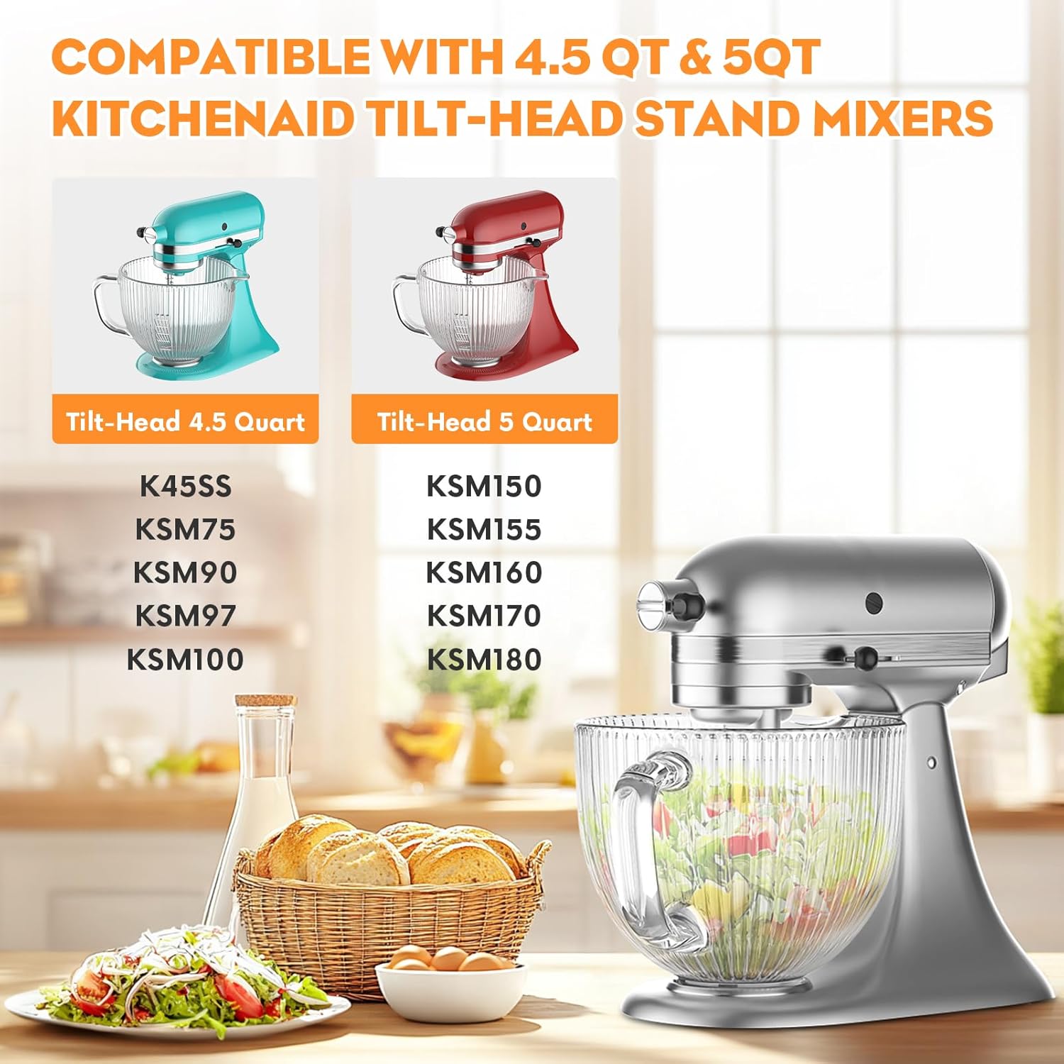 GVODE Glass Bowl for Kitchenai - đánh giá và giá Stand Mixer Bowl