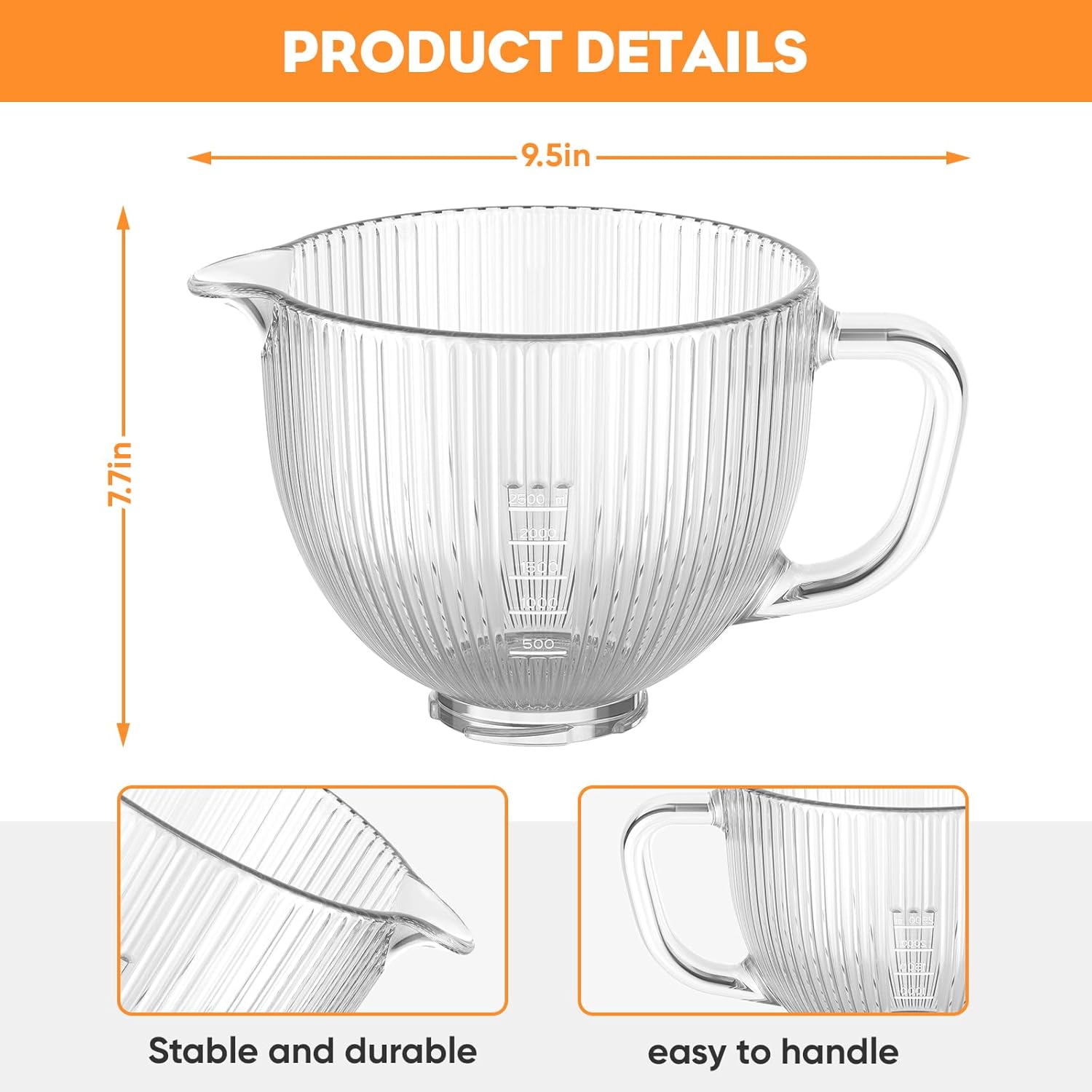 GVODE Glass Bowl for Kitchenai - đánh giá và giá Stand Mixer Bowl