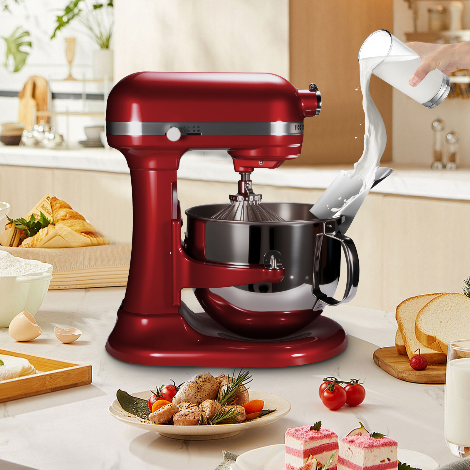 1pc Stainless Steel Tipping Gu - đánh giá và giá Stand Mixer Bowl